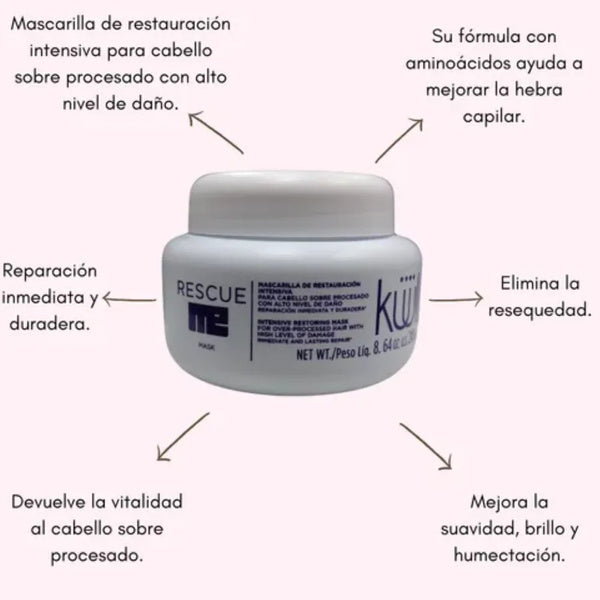 MASCARILLA CAPILAR SIN ENJUAGUE RESCUE ME KUUL 245GR